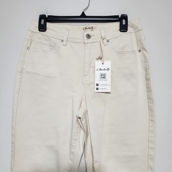 NWT Charlie B Fringe Cream Jeans Boho Western Coastal Cowgirl Country Chic 28/8 - Picture 4 of 16